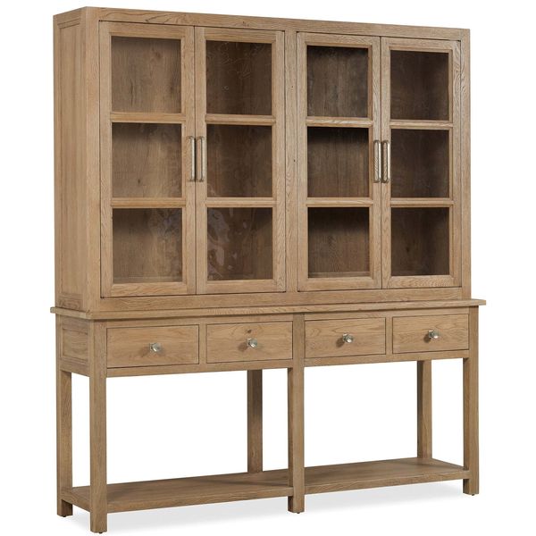 Credenza vetrina legno fluttuante finitura Buckboard