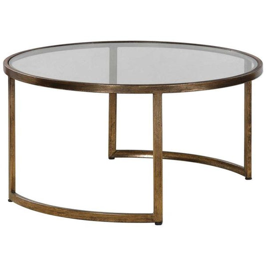Tavoli da caffe incastrabili Rhea Set da 2, Oro